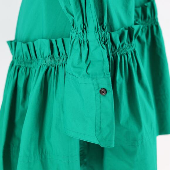 A.L.C. Women Viridian Green Cotton Alexa Cutout Tiered Mini Dress Size US 2 - Picture 5 of 8